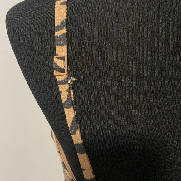 Aerie Wrap Top One Piece Swimsuit Tiger Stripe Print Sz L Long - Picture 5 of 8